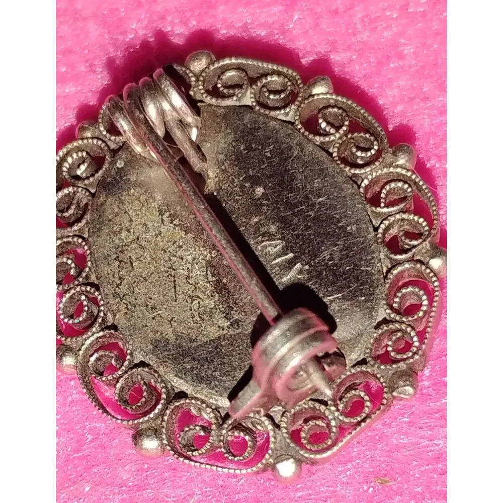Vintage 1940s–1950s Italian Micro Mosaic Floral Brooch – 1